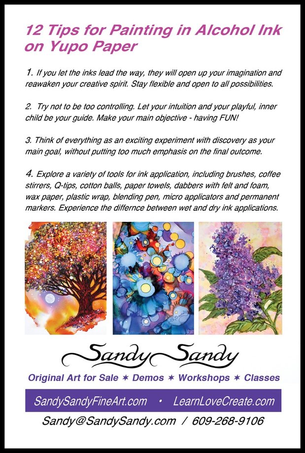 Twelve Tips For Working In Alcohol Ink On Yupo Paper - SANDY SANDY FINE ART